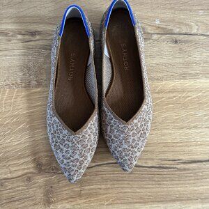 Rothy’s The Point 8.5 Driftwood Spot Neutral Animal Print